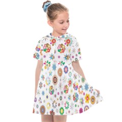 Flower Floral Pattern Kids  Sailor Dress