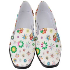 Flower Floral Pattern Women s Classic Loafer Heels