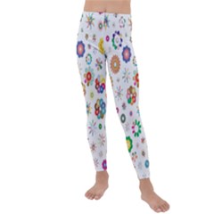 Flower Floral Pattern Kids  Lightweight Velour Leggings