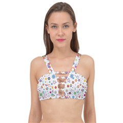 Flower Floral Pattern Cage Up Bikini Top