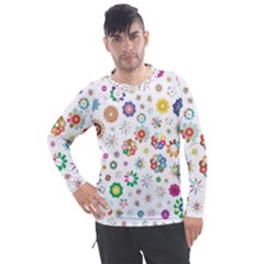 Flower Floral Pattern Men s Pique Long Sleeve Tee