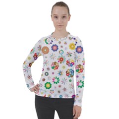 Flower Floral Pattern Women s Pique Long Sleeve Tee