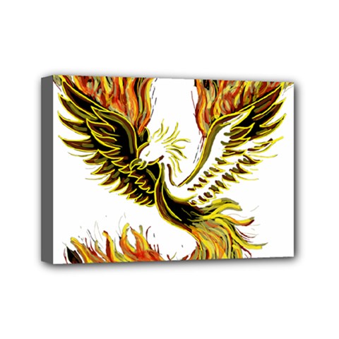 Phoenix-bird-fire-bright-red-swing Mini Canvas 7  X 5  (stretched)