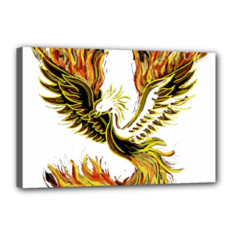 Phoenix-bird-fire-bright-red-swing Canvas 18  X 12  (stretched)