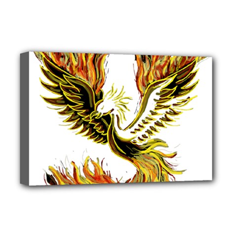 Phoenix-bird-fire-bright-red-swing Deluxe Canvas 18  X 12  (stretched)