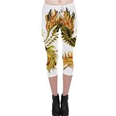 Phoenix-bird-fire-bright-red-swing Capri Leggings 