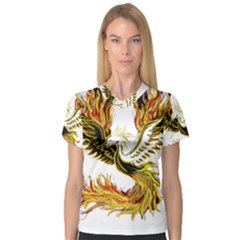 Phoenix-bird-fire-bright-red-swing V-neck Sport Mesh Tee