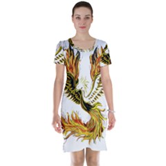 Phoenix-bird-fire-bright-red-swing Short Sleeve Nightdress