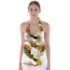 Phoenix-bird-fire-bright-red-swing Babydoll Tankini Top