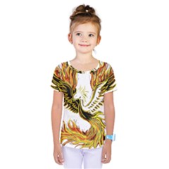 Phoenix-bird-fire-bright-red-swing Kids  One Piece Tee