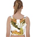 Phoenix-bird-fire-bright-red-swing Velvet Racer Back Crop Top View2