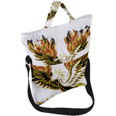 Phoenix-bird-fire-bright-red-swing Fold Over Handle Tote Bag