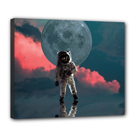 Astronaut-moon-space-nasa-planet Deluxe Canvas 24  X 20  (stretched)