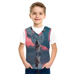 Astronaut-moon-space-nasa-planet Kids  Basketball Tank Top