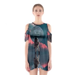 Astronaut-moon-space-nasa-planet Shoulder Cutout One Piece Dress