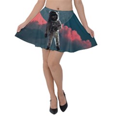 Astronaut-moon-space-nasa-planet Velvet Skater Skirt