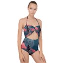 Astronaut-moon-space-nasa-planet Scallop Top Cut Out Swimsuit View1