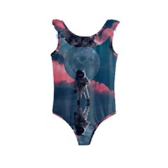 Astronaut-moon-space-nasa-planet Kids  Frill Swimsuit