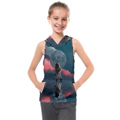 Astronaut-moon-space-nasa-planet Kids  Sleeveless Hoodie by Jancukart