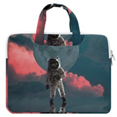 Astronaut-moon-space-nasa-planet Macbook Pro 16  Double Pocket Laptop Bag  by Jancukart