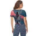 Astronaut-moon-space-nasa-planet Twist Front Crop Top View4