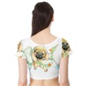 Pug-watercolor-cute-animal-dog Short Sleeve Crop Top View2