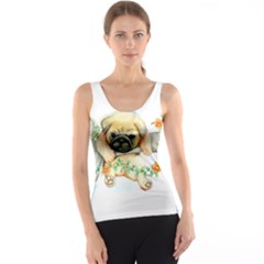 Pug-watercolor-cute-animal-dog Tank Top