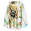 Pug-watercolor-cute-animal-dog High Waist Skirt View2