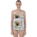 Pug-watercolor-cute-animal-dog Twist Front Tankini Set View1