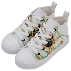 Pug-watercolor-cute-animal-dog Kids  Mid-top Canvas Sneakers by Jancukart