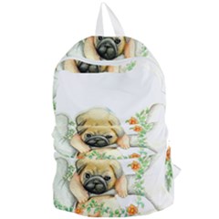 Pug-watercolor-cute-animal-dog Foldable Lightweight Backpack