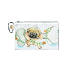 Pug-watercolor-cute-animal-dog Canvas Cosmetic Bag (small) by Jancukart