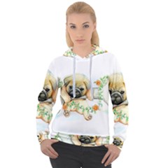 Pug-watercolor-cute-animal-dog Women s Overhead Hoodie