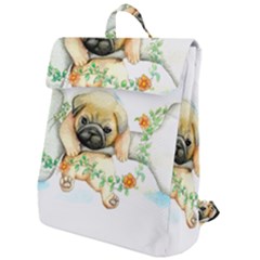 Pug-watercolor-cute-animal-dog Flap Top Backpack by Jancukart