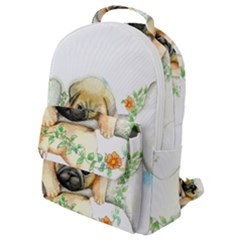 Pug-watercolor-cute-animal-dog Flap Pocket Backpack (small)