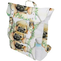 Pug-watercolor-cute-animal-dog Buckle Up Backpack