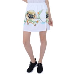 Pug-watercolor-cute-animal-dog Tennis Skirt by Jancukart