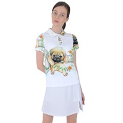 Pug-watercolor-cute-animal-dog Women s Polo Tee