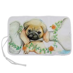 Pug-watercolor-cute-animal-dog Pen Storage Case (m) by Jancukart