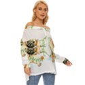 Pug-watercolor-cute-animal-dog Off Shoulder Chiffon Pocket Shirt View3