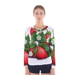 Strawberries-fruits-fruit-red Women s Long Sleeve Tee