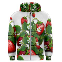 Strawberries-fruits-fruit-red Men s Zipper Hoodie by Jancukart