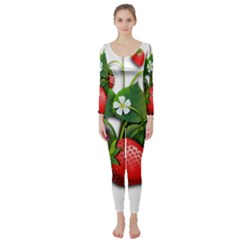 Strawberries-fruits-fruit-red Long Sleeve Catsuit