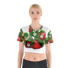 Strawberries-fruits-fruit-red Cotton Crop Top