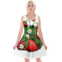 Strawberries-fruits-fruit-red Reversible Velvet Sleeveless Dress by Jancukart