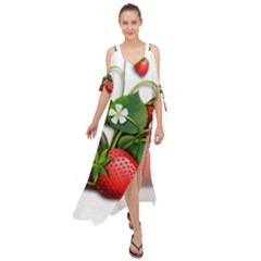 Strawberries-fruits-fruit-red Maxi Chiffon Cover Up Dress