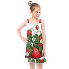 Strawberries-fruits-fruit-red Kids  Overall Dress