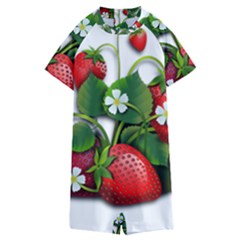 Strawberries-fruits-fruit-red Kids  Boyleg Half Suit Swimwear