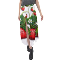 Strawberries-fruits-fruit-red Velour Split Maxi Skirt by Jancukart