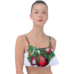 Strawberries-fruits-fruit-red Frill Bikini Top